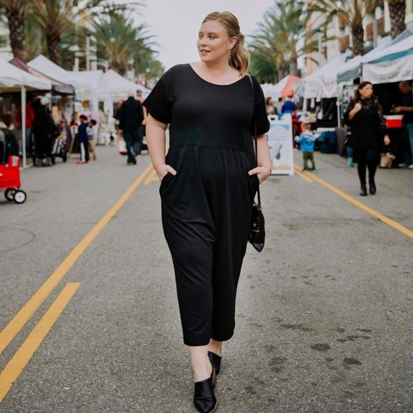 Ori All Day Jumpsuit in Black French Terry - Picture 1 of 5